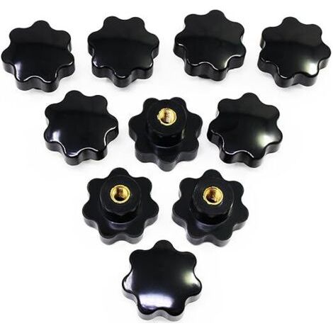 Sollbry 10 PCS écrou poignée étoile M8 écrous de poignée bouton de serrage tête étoile poignée écrou à ailettes écrou poignée étoile filetage intérieur laiton pour machines et installations, meubles (1/5)