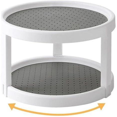 Spice Turntable, Cupboard Spice Rack, 2 Tier Rotating Spice Holder Spice Rack Storage Rack, for Kitchen, Fridge, Freezer, Cabinet and Countertops, Spice Rack (1/5)