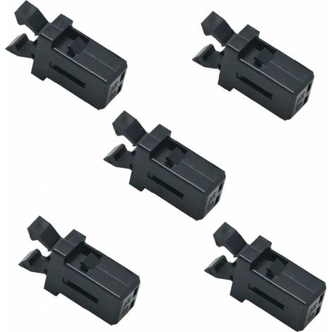 5 pezzi di chiusure di ricambio in plastica per pattumiera, chiusura a pressione per coperchio, clip di fissaggio, riparazione e sostituzione della serratura, nere
