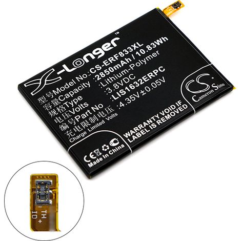 NX - Batterie téléphone, smartphone, GSM pour Sony 3.8V 2850mAh - 1305-6549LIS1632ERPC (1/3)