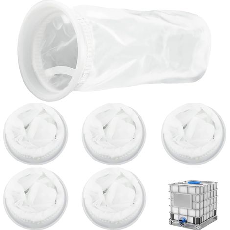 6 Pièces Filtre IBC en Nylon, Blanc Filtre IBC Lavable, Filtres de Couvercle en Maille, Filtres Eau de Pluie Nylon, Applicable à Réservoirs D'eau de Pluie IBC (2 Styles) (1/4)