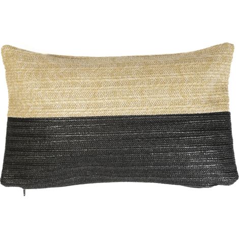 Coussin Déco Effet Raphia 30x50 "Bi-colore" - Bohème Chic (Intérieur & Extérieur) (1/4)