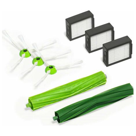 Accessoires pour aspirateur iRobot i7, i7+, E5 et E6 : kit de 8 brosses principales, filtres et brosses latérales.-AquaForge (1/4)