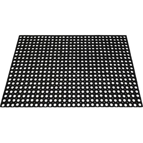 Tappeto Griglia in Gomma Nera 80 x 120 cm Spessore 23 mm