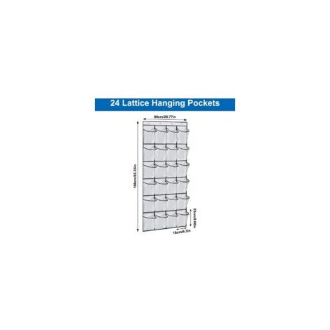 Organizzatore per scarpe da appendere con 24 tasche, organizer per scarpe da appendere alla porta, borsa portaoggetti da appendere (bianco) - Crezuo