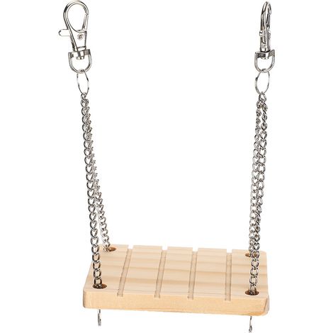 Hamac en Bois pour Hamster - Balançoire Suspendue et Jouet à Mâcher pour Cage (1/5)