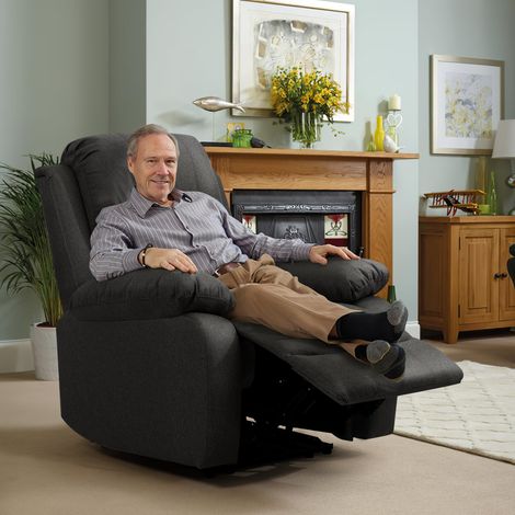Venice 1 Seater Dark Grey Linen Manual recliner Chair