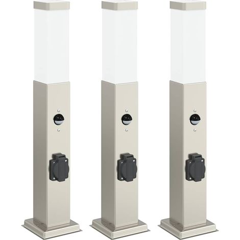 Lampioni a dissuasore con sensore e presa 3 pz 50 cm IP44 vidaXL (1/5)
