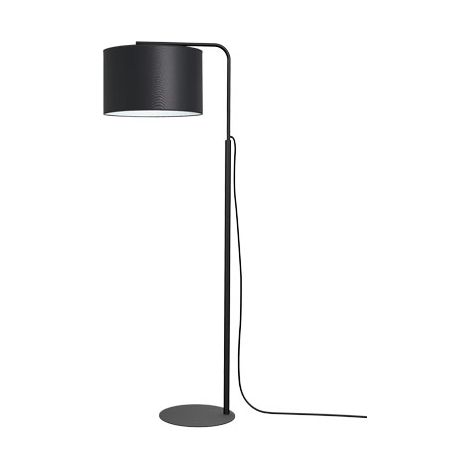 Lampadaire Arden noir abat-jour blanc E27 15W Luminex