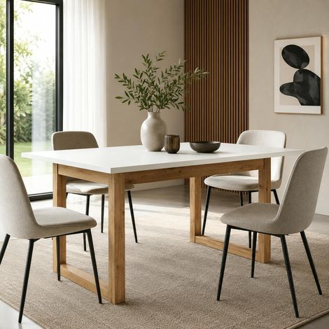 Table à manger extensible campagne chic 160-200 cm ALVA (1/5)