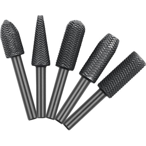 Irovami Limes rotatives acier 5 pièces – Formes spéciales, 6x11mm – Idéal pour meulage, métaux, atelier (1/5)