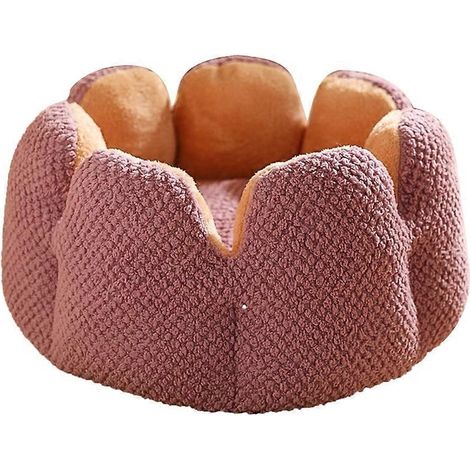 Lit d'hiver en peluche pour animaux de compagnie, maisonnette en forme de fleur de cactus, tapis lavable et doux pour chats (1/5)