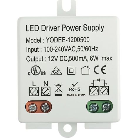 Mini 12V DC 6W LED-Transformator für 12V Niedervolt-LED-Lampen oder andere Netzteile, klein und flach, keine Mindestlastanforderung (1 Stück). (1/4)