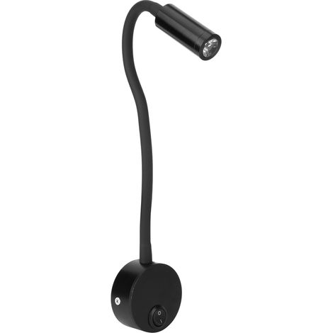 Liseuse LED flexible 3W 220V cou gooseneck aluminium réglable lumière blanche ou chaude pour lecture bureau chambre (1/5)