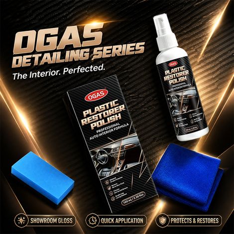 Car and motorcycle plastic polishing spray, restores whitened car and motorcycle surfaces to black, daily maintenance and shine enhancement -- Plastic polish 100ml -- BIEMMEDUE (1/4)