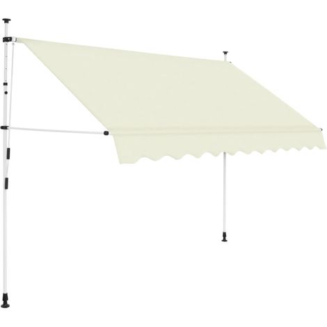 Einziehbare Markise,Sonnenmarkise,Sonnenschutz Terrasse Balkon,Auvent Handbetrieben 300 cm Cremeweiß RGDCH542157 (1/5)
