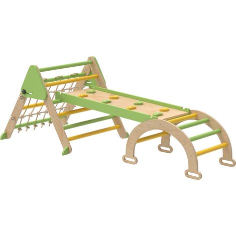 Juego de escalada Montessori para interiores: 8 en 1: triángulo, arco y tobogán