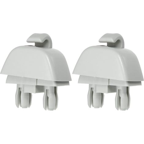 Voiture Plastique Soleil Visière Crochet Clip Retenue pour Volkswagen - 2 Pcs Gris