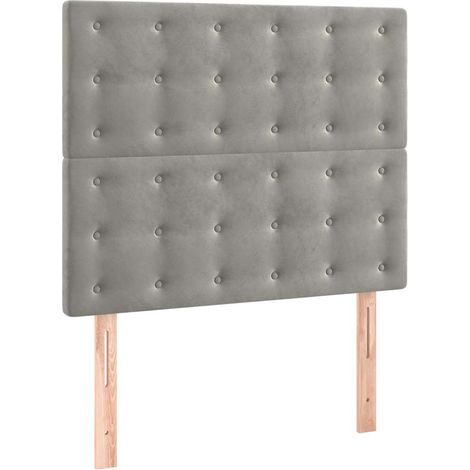 Maison Exclusive - Cabecero gris claro 100x5x118/128 cm terciopel (1/5)