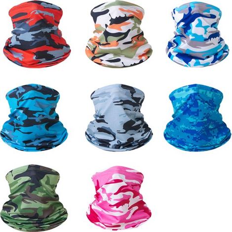 Écharpe 8 pièces - Visière - Matériau fin pour le Sport - Cache-cou multifonctionnel - Polyester - Écharpe de cyclisme et de Loop - Unisexe - Taille unique (1/5)