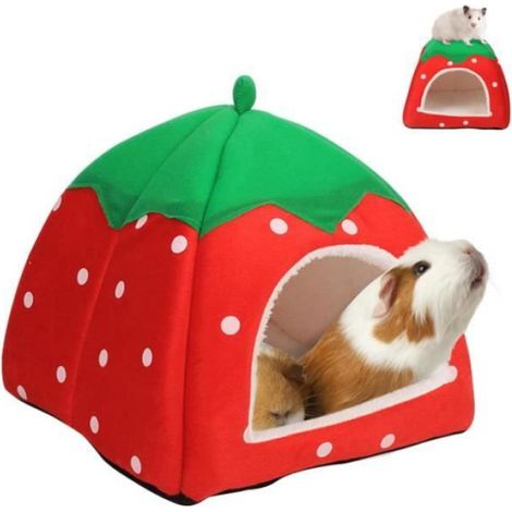 Maison en Peluche - Cochon d'Inde - Confortable - 26x26x24cm - Intérieur (1/4)