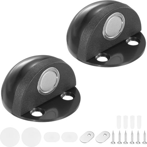 Kindfiber OÜ-Lot De 2 Butées De Porte Au Sol, Butoir Magnétique En Dôme Semi-Circulaire En Acier Inoxydable Avec Pare-Chocs En Caoutchouc Plastique Pour Salon (1/5)