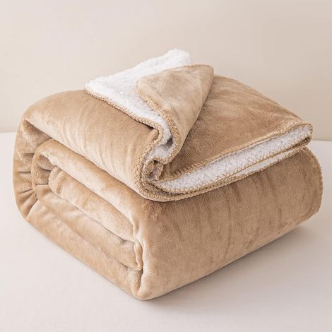 Couverture polaire double face 150×200 cm – peluche extra douce thermique, vison, pour lit/canapé (1/5)