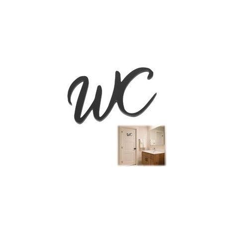 Plaque De Porte Wc Autocollante 15x10cm, Série Déco Toilette Noir, Étiquette Adhésive pour Porte De Toilette, Signalétique Intérieure Et Extérieure, Accessoire De Décoration Wc Maison Bureau (1/5)