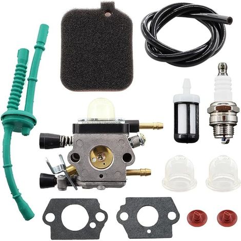 Carburador con filtro de aire y manguera de combustible para sopladoras de nieve Stihl BG45, BG46, BG55, BG65, BG85, BR45C, SH55, SH85, BG 45, 46, 55, 65 y 85. Reemplaza el carburador Zama C1Q-S68G 42