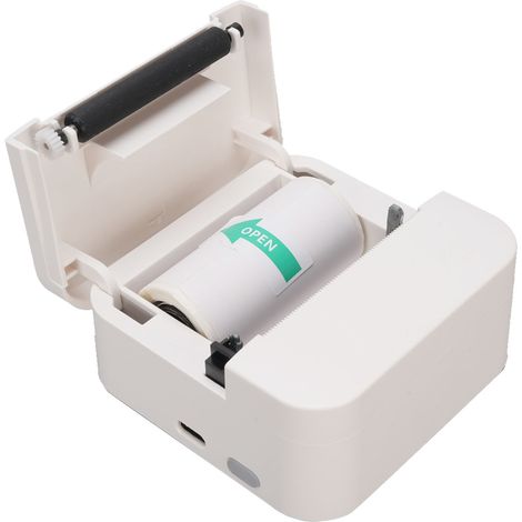 Mini imprimante thermique autocollante Bluetooth portable de poche pour étiquettes, carnets, notes, photos, études (blanche) (1/5)