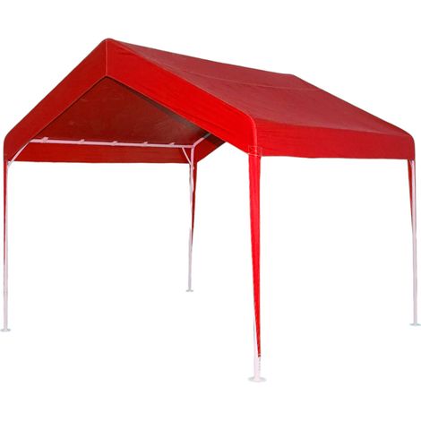 Tenda evento padiglione da giardino 3x3m rossa, tetto impermeabile in 2 acque, struttura in acciaio zincato Breckner Germany (1/5)