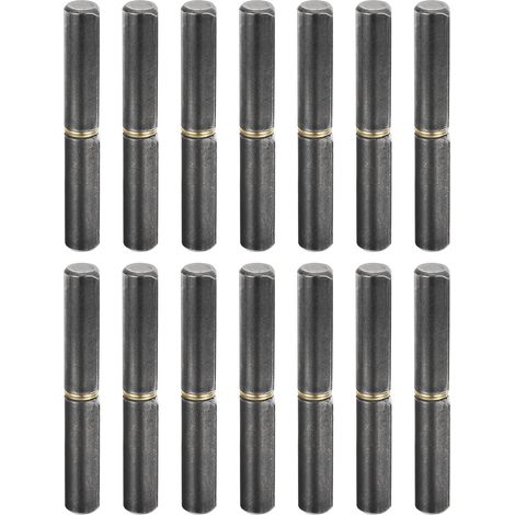 14 Pièces de Charnières à Souder, 4-6/8" x 10/16" (L x D) Charnières de Baril Détachables en Acier Au Carbone Soudable, Porte Battante de Remorque, 0,35" Od de Broche (1/5)