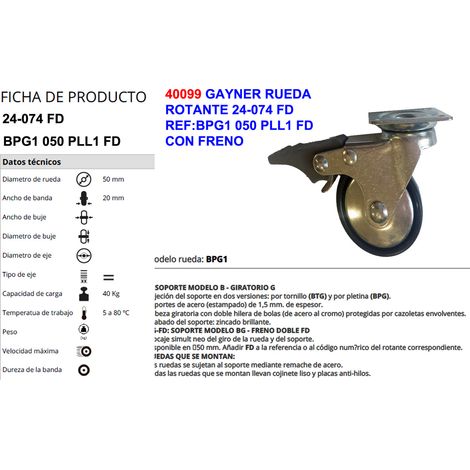 FPLUS gayner rueda 24-074fd ref bpg1 050 pll1 fd con freno , gayner rueda 24-074fd ref bpg1 050 pll1 fd con freno