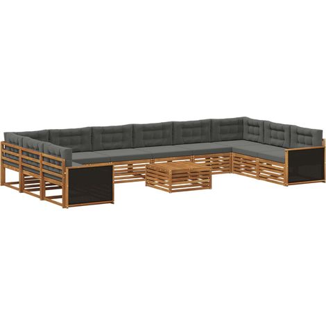 Set divani 11 pz Legno di Acacia Massello vidaXL (1/5)