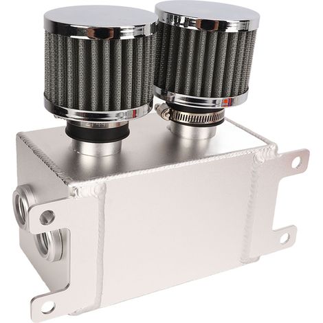 Kit Réservoir d'huile 1200ml avec Séparateur Baffle Double Filtre, Collecteur d'huile Moteur AN8 Raccord Argent, Bidon de Trop-plein avec Tuyaux (1/5)