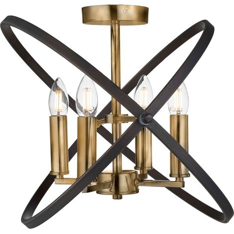 Searchlight Hoopla - 4 Light Semi Flush Bronzo, Marrone, E14 (1/5)