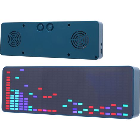 16x24 RGB 1624 Segment LED Musikspektrum-Anzeige, Rhythmus-Sprachsensor, 20 dynamische Effekte und 7 Farben, HU-008B blau. (1/5)
