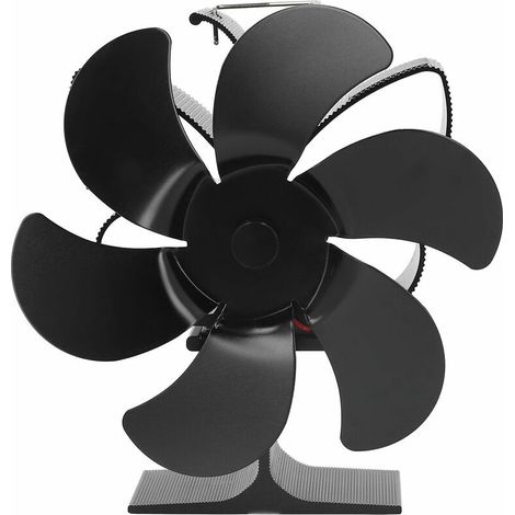 KZQ 6-Blade Stove Fan, Automatic Start, High Temperature Resistance and Energy Efficient, Heat-Powered Fan for Home, Black, 152mm Diameter (1/4)