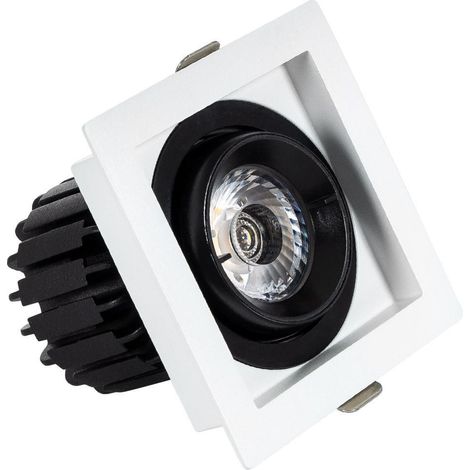 LED Downlight Einbaustrahler 7W COB Schwenkbar 360º Eckig Schnitt 82x82 mm CRI90 Expert Color Anti-Flicker No Flicker 4000K Neutralweiß