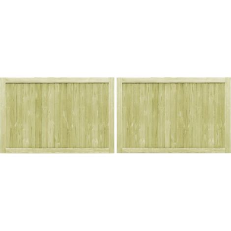 vidaXL Puertas de valla madera 2 uds de pino impregnada 300x100 cm (1/2)