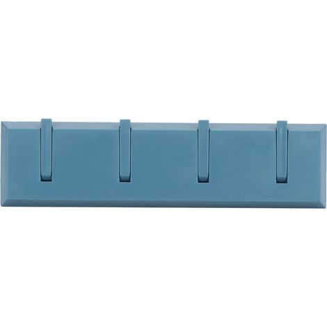 Crochet mural sans perçage pour porte-manteau, porte-clés, porte-chapeau, décoration murale pour salle de bain (bleu foncé) (1/5)