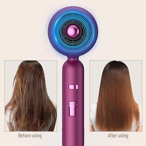 Sèche-Cheveux Pliable de Voyage 2400W, Ionique Anti-Frisottis, 3 Températures 2 Vitesses + Air Froid, Avec Diffuseur & Concentrateur, Compact Silencieux Maison & Voyage (1/5)