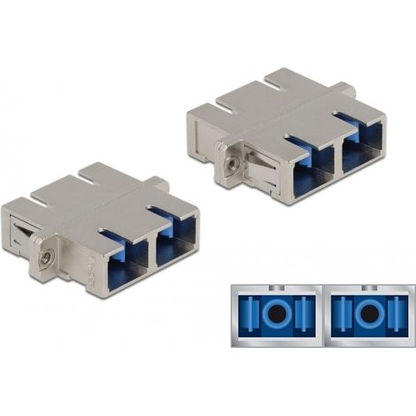 Delock Acoplador de Fibra Ãptica SC Duplex hembra a SC Duplex hembra Monomodo metal