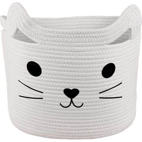 Paniers De Rangement BéBé, Coton Panier Corbeille A Linge, Boite De Rangement Jouet Enfant, Joli Panier à Linge Pour Enfants