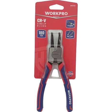 Cr-V Workpro Pince À Circlips Externe Coudée 180 Mm (7') (1/2)