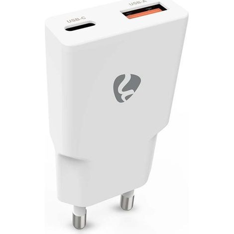 Caricabatterie da parete GaN a doppia porta, 30 W, ricarica rapida USB-C PD e USB-A