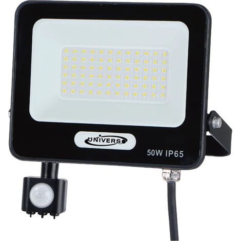 TRADE SHOP - Faretto Led 50w Con Sensore Movimento Proiettore Da Esterno Luce 6500k Ip65 Ek05-sen-50 - Nero (1/3)