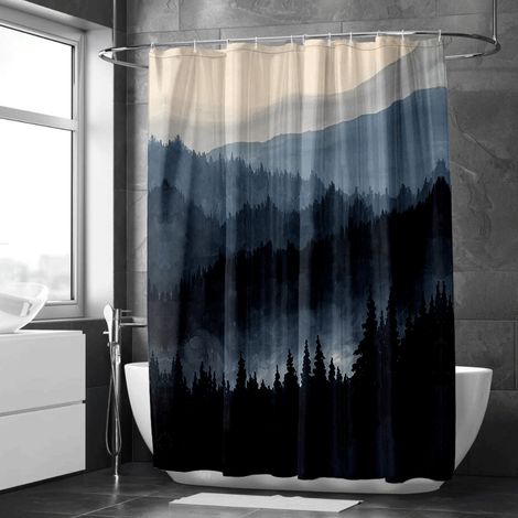 Rideau de douche forêt sauvage brume – Style nature sauvage (1/5)