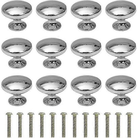 Boutons de meuble ronds de 30 mm avec vis en alliage - Durables, non toxiques, installation facile, design moderne, lot de 12 (1/5)