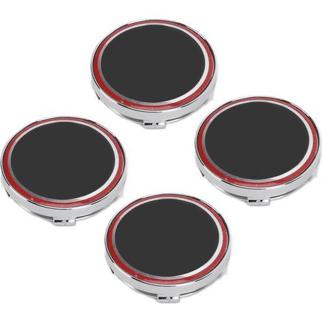 Radkappen, schwarz/rot, Aluminium, kratzfest, wasserdicht, passend für Fiat 500, 4er-Set (1/5)